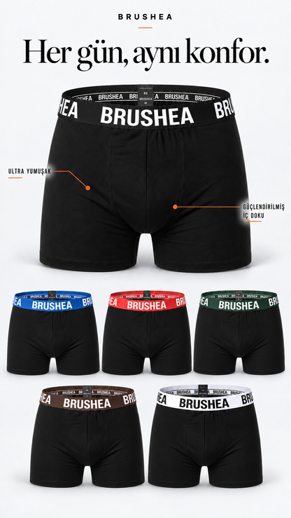 BRUSHEA Erkek Boxer Likralı Premıum